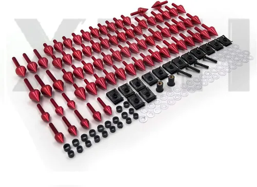Vista 4 de XKH- Spike Carenado Parabrisas Tornillos Tornillos Compatible con Suzuki GSXR600 750 1000 Hayabusa RED Motorcycle/Kawasaki Ninja EX250 ZX14 ZX7 ZX9R