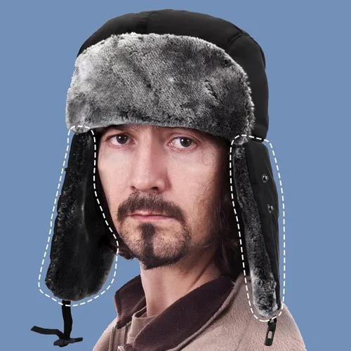 Vista 6 de Sombrero de trampero de invierno unisex con orejeras