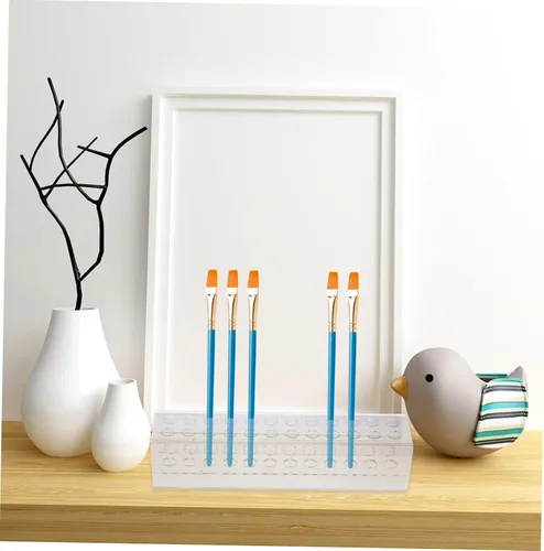 Vista 5 de Acrylic 24-Hole Makeup Pen Holder Storage Rack Cosmetic Display Case for Artists Detachable Organizer for Pens and Tools