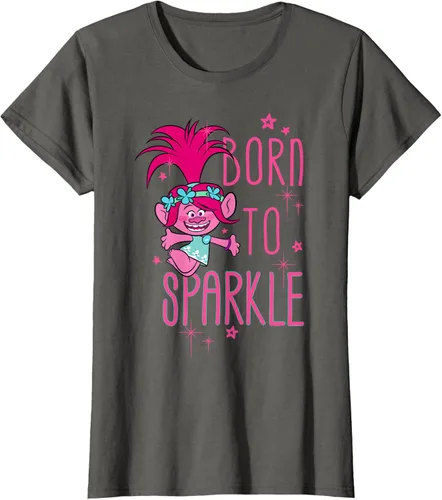 Vista 9 de DreamWorks Trolls Camiseta Born to Sparkle Negro