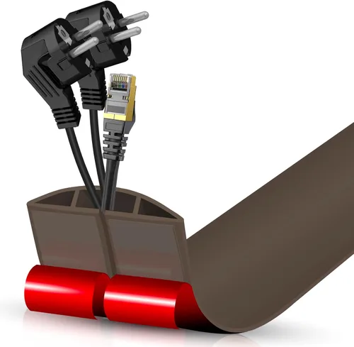Vista 84 de Cubierta autoadhesiva para cables de suelo, gestión de cables de 3.3 pies, protector de tira de extensión para cables, evita tropiezos de cables