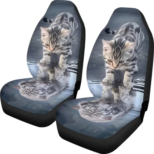 Vista 46 de INSTANTARTS Fundas de asiento de coche con diseño de dalia estética, solo para asientos delanteros, protector de asiento de vehículo, 2 unids/set