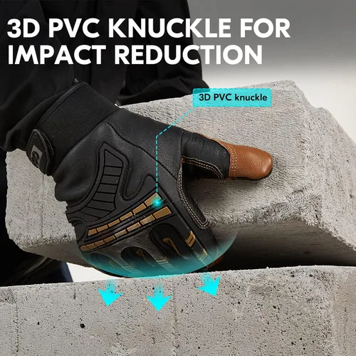 Vista 4 de Vgo... -4 ℉ o superior Guantes mecánicos resistentes al agua para invierno de alta destreza, antivibración, antiabrasión, pantalla táctil