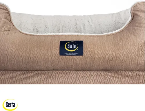 Vista 5 de Cama ortopédica para mascotas Serta Cuddler para perros – Marrón chocolate (grande)