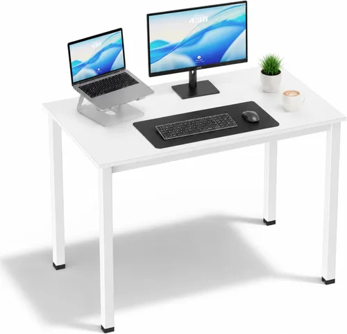 Vista 18 de Escritorio para computadora para espacio pequeño, moderno y simple, escritorio para computadora portátil, escritorio de estudio para oficina en Negro