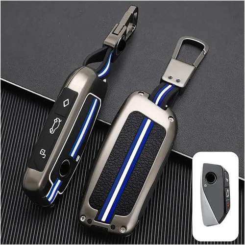 Vista 10 de OLLEN Funda para llavero de aleación de zinc pesada, apta para BMW 2023 ~ en adelante 5/7 Series 740i 760i X1 X2 X3 X3 X5 X6 X7 XM IX IX IX3 I5 I7