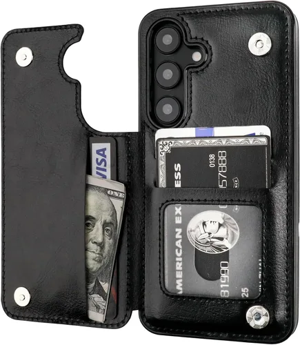 Vista 11 de ONETOP - Funda tipo cartera para Samsung Galaxy S22 con tarjetero, color negro Kickstand,ID/Cash Holder,Case Wallet with Card Slots,Double