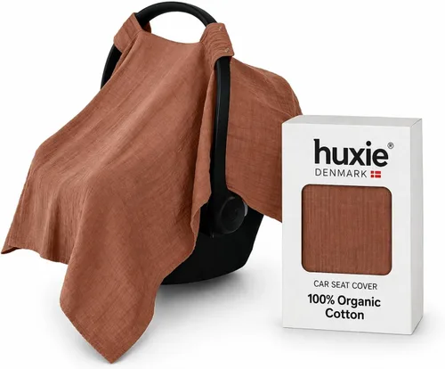 Vista 10 de Funda de asiento de coche para bebé, muselina de algodón orgánico, toldo para asiento de automóvil, 43 x 32 pulgadas (amarillo otoño)