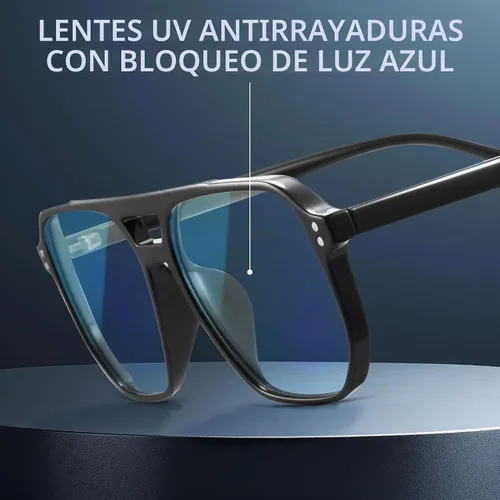 Vista 5 de livho Retro Aviator Blue Light Blocking Glasses for Women Men with Soft Case, Trendy Rectangle Computer Eyeglasses