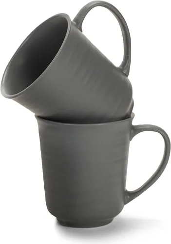 Vista 19 de Elanze Designs Tazas de café de cerámica de 17 onzas con acabado esmaltado mate marrón, paquete de 2