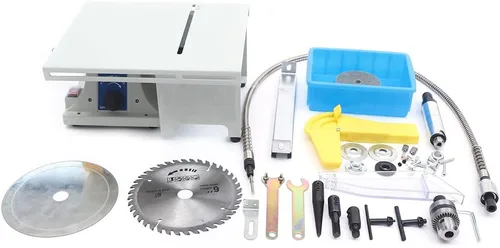 Vista 9 de Máquina de pulir de joyería de gemas multifuncionales, 110 V 750 W Mini sierras de mesa DIY joyería equipo lapidario Benchtop Buffer Rock Grinder