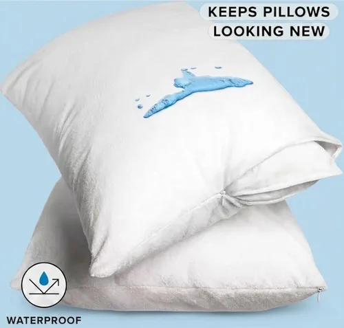 Vista 3 de YAMIL'S Home Essential Primium - Protector de almohada 100% impermeable con cremallera, tamaño estándar (juego de 2), blanco, a prueba de ácaros