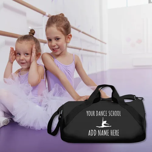 Vista 3 de Bolsa de baile personalizada con escuela y nombre bolsa de lona de barril
