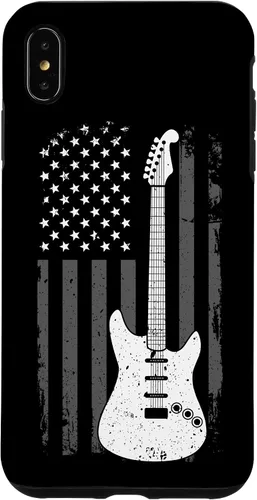 Vista 7 de iPhone 12 mini guitarra americana bandera de Estados Unidos reproductor de música Guitarrista eléctrico caso de regalo