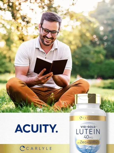 Vista 7 de Suplemento de luteína y zeaxantina Carlyle 40mg 180 cápsulas blandas Píldoras para los ojos Vitaminas para la salud ocular Visi-Gold Sin