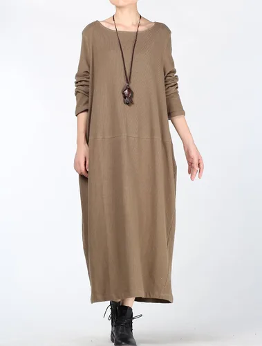 Vista 6 de Mordenmiss Vestido tipo suéter de punto para mujer, manga larga, holgado, sin botones