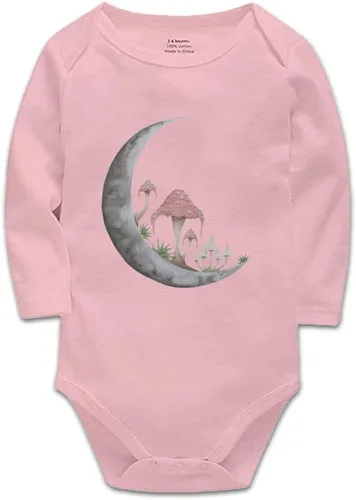 Vista 19 de Mushroom Moon - Body de manga larga para bebé recién nacido de 0 a 24 meses, color blanco Negro-1