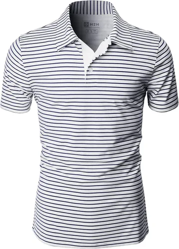 Vista 2 de H2H Polo - Camiseta casual ajustada, para hombre, de varios estilos y diseños