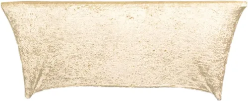 Vista 6 de Efavormart Cubierta de Mesa Rectangular Ajustada Elástica de Terciopelo Aplastado Beige de 6 pies