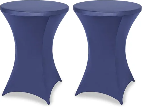 Vista 23 de FestiCorp Mantel de Mesa Negro de Spandex, Manteles Ajustados para Cóctel, Manteles Elásticos Redondos para Mesa Alta para Fiestas, Bar, Bodas