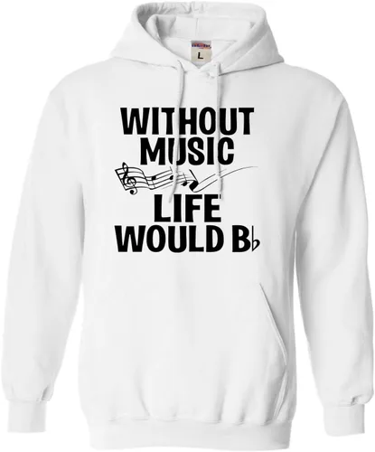 Vista 11 de Go All Out Sudadera con capucha para hombre y mujer sin música Life Would B Flat Funny Music Lovers Granate