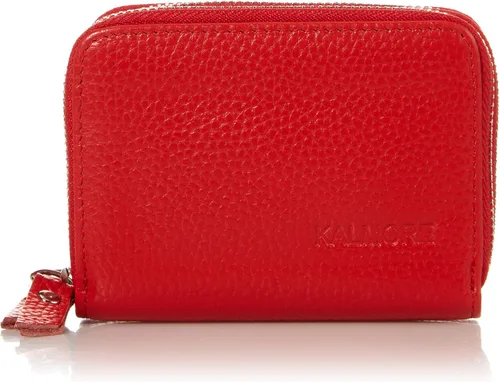 Vista 8 de KALMOR Billeteras de cuero para mujer con doble cremallera RFID bloqueo bolsillo para monedas Azul