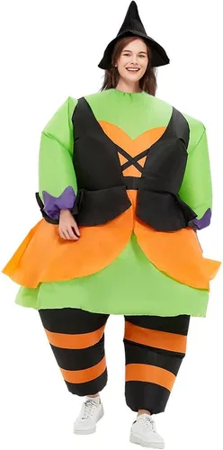 Vista 2 de Disfraz inflable para mascarada, disfraz inflable de cuerpo completo para adulto con sombrero, talla grande, divertido traje para hombres y mujeres