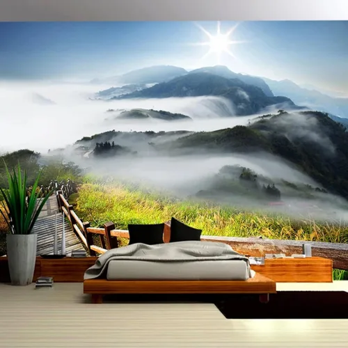 Vista 12 de Papel tapiz 3D de gaviota de playa, papel tapiz de globo de aire caliente de coco, murales panorámicos extraíbles, adecuado para decoración