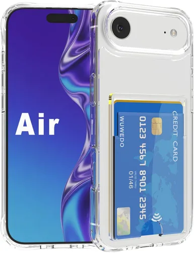 Vista 31 de 【Actualización】 Funda tipo cartera transparente para iPhone 13, antiamarilleo, delgada, parachoques de TPU + funda trasera de policarbonato con 2