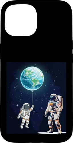 Vista 6 de Astronauts in Space Parent & Child in spacesuits with Planet Case for iPhone 16