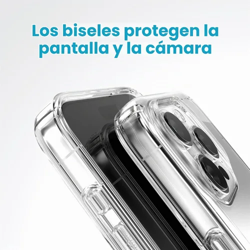 Vista 6 de Speck Funda MagSafe para iPhone 15 Pro, protección contra caídas y cámara, funda transparente para teléfono, compatible con carga inalámbrica, se