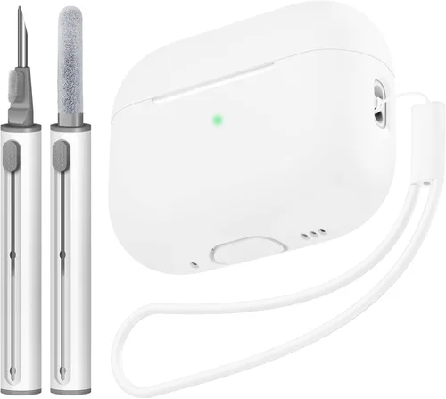 Vista 12 de Compatible con Airpods Pro 2 Case, Funda Protectora de Piel de Silicona Suave con Kit de Limpieza y Cordón Compatible para AirPod Pro de 2ª