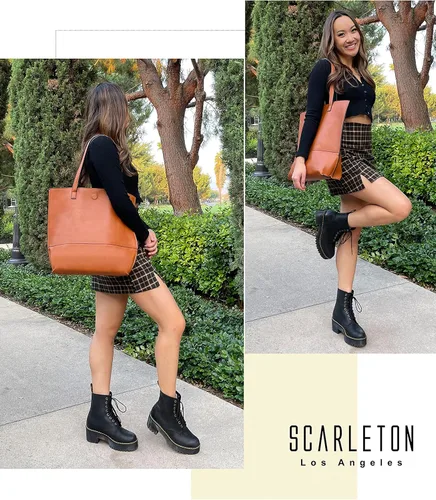 Vista 7 de Scarleton Leather Tote Bag for Women, Womens Purses and Handbags, Reversible Tote Bags for Women, Purses for Women, H1842