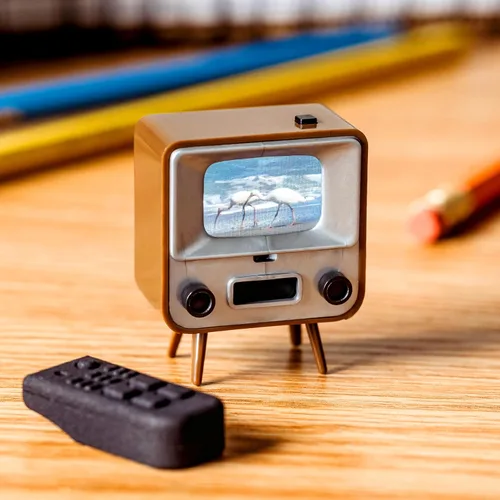 Vista 2 de TinyCircuits TinyTV 2 - Mini TV retro portátil de 1.14" con pantalla IPS, videos precargados y descargables, recargable por USB-C, controles