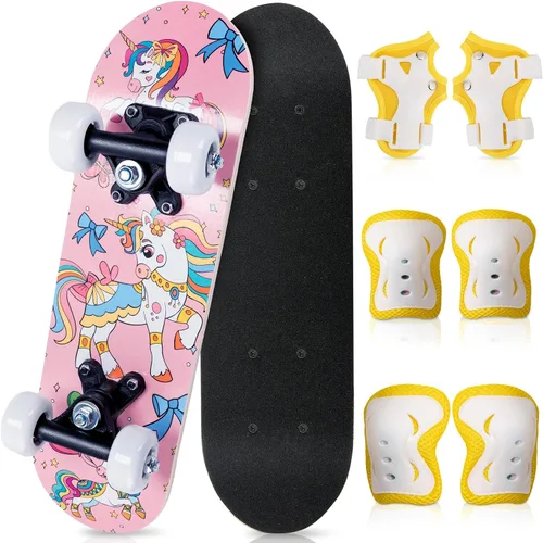 Vista 37 de Honoson Juego de 7 piezas de rodilleras, coderas y muñequeras para patinetas para principiantes y niños pequeños
