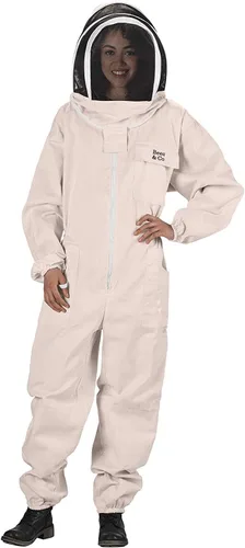 Vista 2 de Bees & Co U74 Traje de Apicultor de Algodón Natural con Velo de Protección