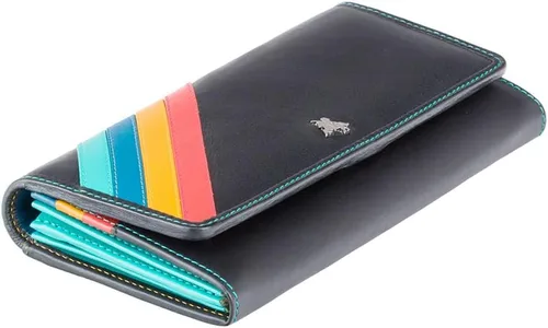 Vista 3 de Visconti CHL72 - Cartera de cuero con bloqueo RFID seguro para mujer, Negro -, Cartera Rfid