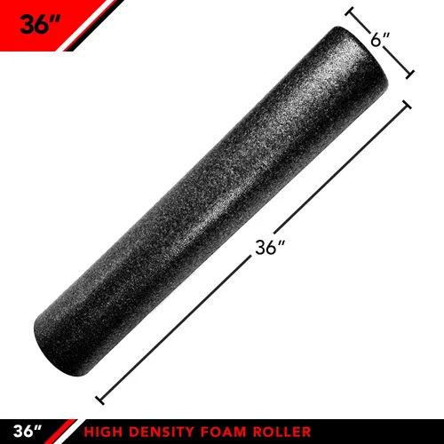 Vista 2 de JFIT Rodillo de espuma muscular de alta densidad, 36 pulgadas, negro