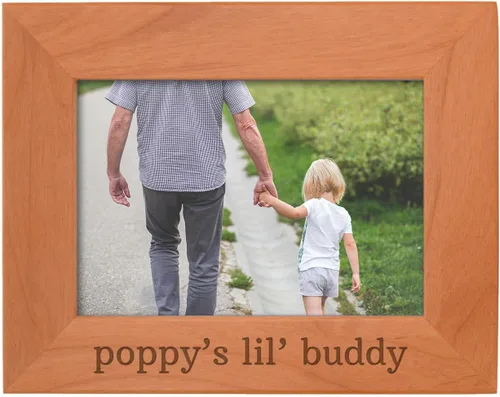 Vista 30 de Personalized Gifts Grandpa Gift Grandpa's Lil' Buddy Grandson - Marco de fotos de madera natural grabado de 4 x 6 pulgadas, diseño de paisaje