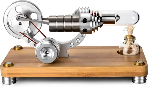 Vista 3 de Sunnytech Mini equipo educativo HA001-M14-03-S del juguete del modelo del motor de Stirling del aire caliente