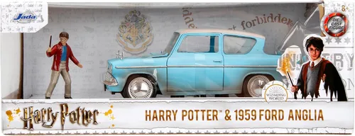 Vista 2 de Jada Harry Potter 1:24 1959 Ford Anglia - Coche fundido a presión y figura de Harry Potter de 2.75 pulgadas, juguetes para niños y adultos