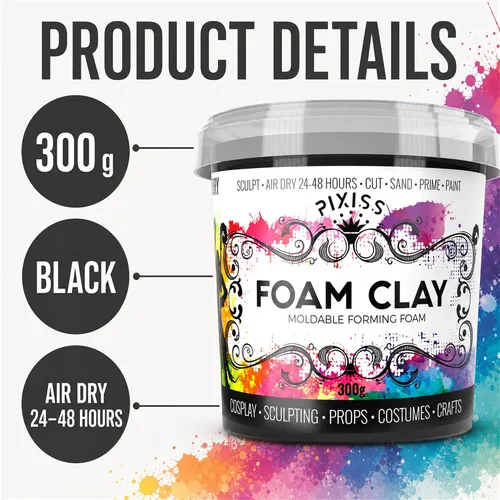 Vista 4 de Arcilla de espuma para modelar de espuma seca al aire – Arcilla suave para cosplay para añadir slime, arcilla de moldeo para esculpir con espuma