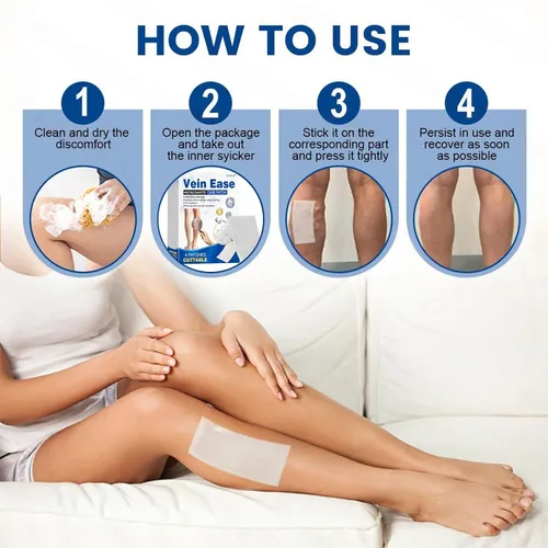 Vista 7 de Vein Ease Microdarts Care Patch, tratamiento profesional de venas varicosas para piernas, parche GFOUK Vein Ease, alivia la circulación sanguínea