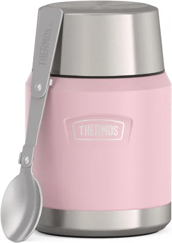 Vista 10 de THERMOS ICON - Tarro de alimentos de acero inoxidable con cuchara, 12 onzas, color negro
