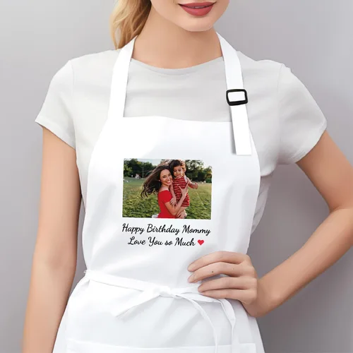 Vista 4 de Delantal Personalizado con Nombre y Logo de Kenzal, Delantal de Cocina y Barbacoa para Mujeres y Hombres, Delantal de Chef Personalizado