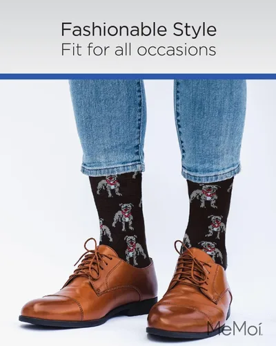 Vista 4 de MeMoi American Bully Dog Men's Socks, Rayon Blend Mens Crew Socks, Environmentally Friendly Fabric - Sizes 10-13