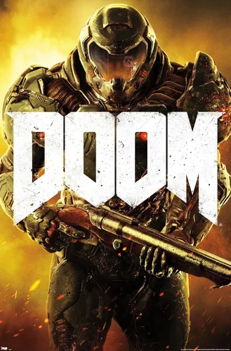 Vista 11 de Doom - Póster de pared marino, 22.4 pulgadas de largo x 14.7 pulgadas, versión enmarcada en madera de granero