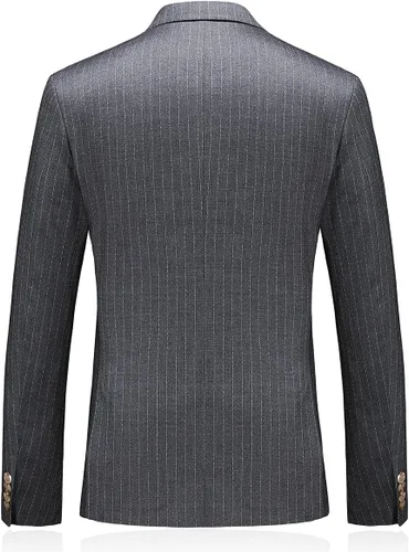 Vista 3 de KUDORO Trajes de 3 piezas para hombre, traje ajustado de doble botonadura, traje formal de esmoquin de boda