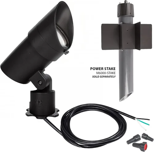 Vista 2 de WAC Iluminación de paisaje, LED de voltaje de línea de 120 V, luz de acento de gran tamaño con ángulo de haz ajustable y control de brillo integral