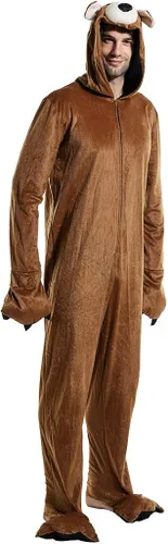Vista 3 de ReneeCho disfraz de oso marrón para Halloween traje de pijama para adultos